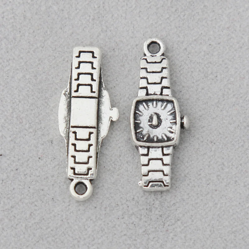 Vintage Alloy Watch Shape Pendant Charms for Jewelry Making