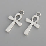 Alloy Antique Silver Wicca Ankh Cross Charms 13*22mm 100pcs