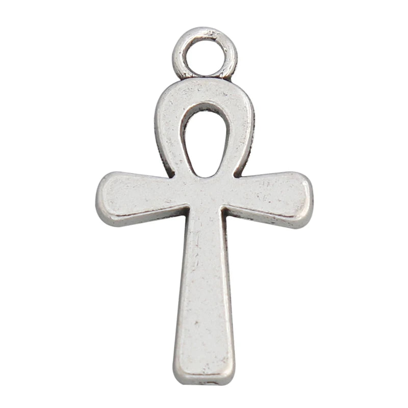 Alloy Antique Silver Wicca Ankh Cross Charms 13*22mm 100pcs