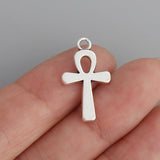 Alloy Antique Silver Wicca Ankh Cross Charms 13*22mm 100pcs