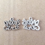 DIY Vintage Alloy Daddy's Girl Letter Charms 16*22mm 50pcs