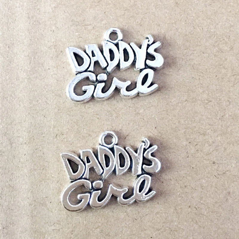DIY Vintage Alloy Daddy's Girl Letter Charms 16*22mm 50pcs