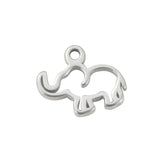Hollow Elephant Necklace Stainless Steel Charms 8*10mm 30pcs
