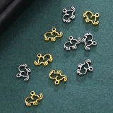 Hollow Elephant Necklace Stainless Steel Charms 8*10mm 30pcs