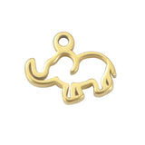 Hollow Elephant Necklace Stainless Steel Charms 8*10mm 30pcs