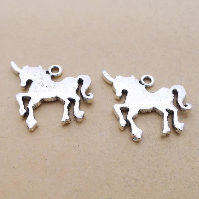 Antique Silver Unicorn Charms 50pcs AAC187