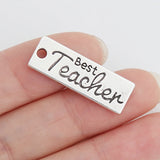 Vintage Teacher Message Charms Dog Tag Charms 10*29mm 50pcs AAC017