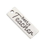 Vintage Teacher Message Charms Dog Tag Charms 10*29mm 50pcs AAC017
