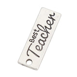Vintage Teacher Message Charms Dog Tag Charms 10*29mm 50pcs AAC017