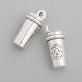3D Coffee Cup Jewelry Charms DIY Alloy Charms 10*21mm 20pcs
