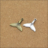 Vintage Alloy Animal Charms Whale Tail Jewelry Findings