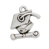 Vintage Alloy Graduation Cap Metal Charms for Graduate School 100pcs