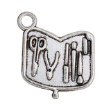 Vintage Alloy Nail Scissors Suit Charms Daily Use Tools Pendant Charms 100pcs