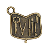 Vintage Alloy Nail Scissors Suit Charms Daily Use Tools Pendant Charms 100pcs