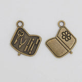 Vintage Alloy Nail Scissors Suit Charms Daily Use Tools Pendant Charms 100pcs