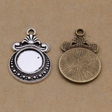 Vintage Alloy Tray Base Charms DIY Blank Photo Frame Charms 20*29mm 50pcs