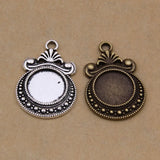 Vintage Alloy Tray Base Charms DIY Blank Photo Frame Charms 20*29mm 50pcs
