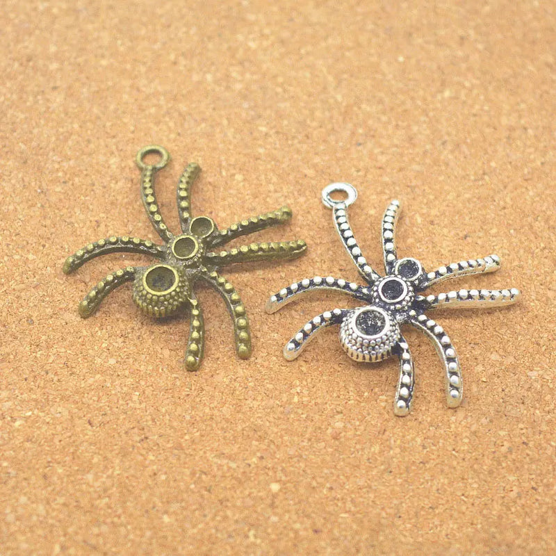 Vintage Spider Animal Charms 26*26mm 40pcs