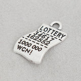Antique Silver Lottery Ticket Alloy Message Charms 13mm