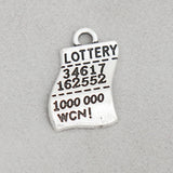 Antique Silver Lottery Ticket Alloy Message Charms 13mm