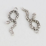 Vintage Silver Snake Shape Alloy Jewelry Charms 11*33mm