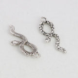Vintage Silver Snake Shape Alloy Jewelry Charms 11*33mm