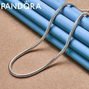 925 Silver Snake Chain Necklace 40-75 Cm 3mm Women Man Wedding Party Jewelry