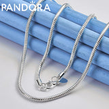 925 Silver Snake Chain Necklace 40-75 Cm 3mm Women Man Wedding Party Jewelry