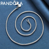 925 Silver Snake Chain Necklace 40-75 Cm 3mm Women Man Wedding Party Jewelry