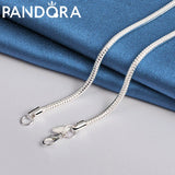 925 Silver Snake Chain Necklace 40-75 Cm 3mm Women Man Wedding Party Jewelry