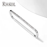 Rainbow CZ Rectangle Ear Cuff Clip Earrings for Women
