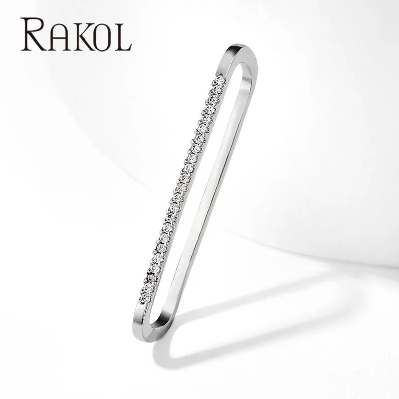 Rainbow Cz Zirconia Ear Cuff Rectangle Clip Earrings