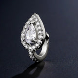 Teardrop CZ No Piercing Ear Cuff Clip for Women