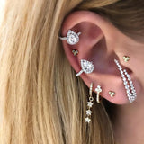 Teardrop CZ No Piercing Ear Cuff Clip for Women