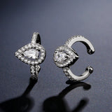 Teardrop CZ No Piercing Ear Cuff Clip for Women