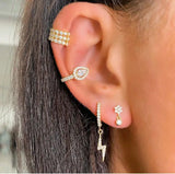 Teardrop CZ No Piercing Ear Cuff Clip Earring Women
