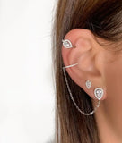 Teardrop CZ No Piercing Ear Cuff Clip Earring Women
