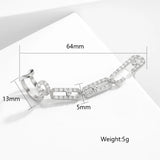 Heart Ear Clips Earrings CZ Paper Clip Studs