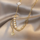 Baroque Pearl Collarbone Chain Pendant Necklace for Women