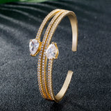 Zirconia Cuff Bracelets for Women Wedding Party Jewelry