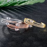 Zirconia Cuff Bracelets for Women Wedding Party Jewelry