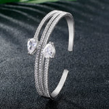Zirconia Cuff Bracelets for Women Wedding Party Jewelry