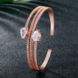 Zirconia Cuff Bracelets for Women Wedding Party Jewelry