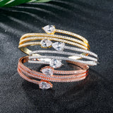 Zirconia Cuff Bracelets for Women Wedding Party Jewelry