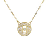 Round Cutout Point Pendant Necklace for Women