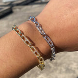 Geometric CZ Chain Bracelet for Women with Extension Chain