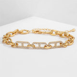 Geometric CZ Chain Bracelet for Women with Extension Chain