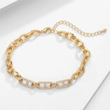 Geometric CZ Chain Bracelet for Women with Extension Chain