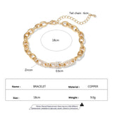 Geometric CZ Chain Bracelet for Women with Extension Chain