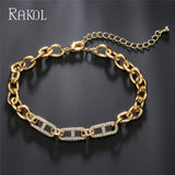 Geometric CZ Chain Bracelet for Women with Extension Chain